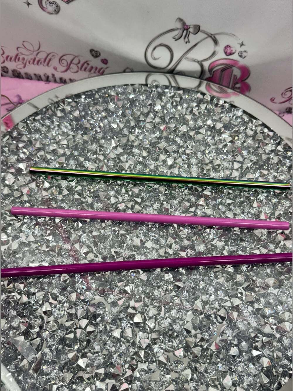3 Corkcicle straws Metallic Multicolor Reusable metal Green, Pink, Purple